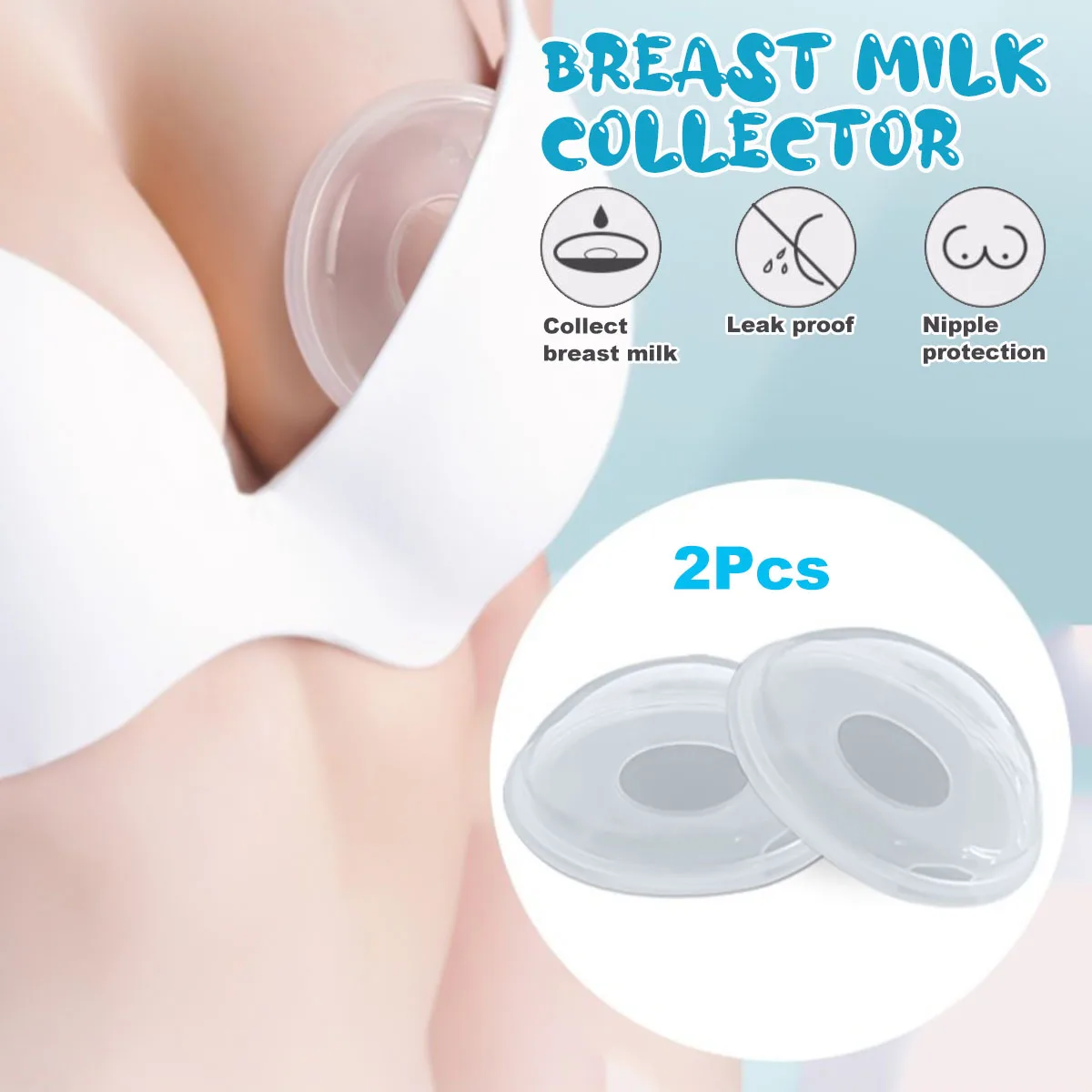 1 Pair Silicone Breast Milk Collector Shell Nursing Cup Milk Saver Protect Sore Nipples For