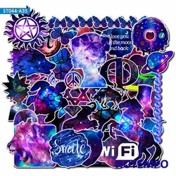 Autocollants de Style mixte galaxie étoiles fantaisie, 35 pièces, pour téléphone portable, ordinateur portable, valise de guitare, Skateboard, équipement fixe, vélo 
