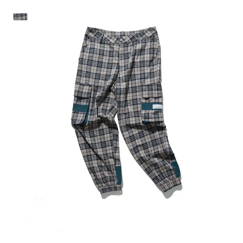 Fionto Men's Wear Fall Winter Personal Pocket Stitching Retro Style Stripe Men's Leisure Pants