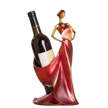 

Handmade Home Bar Kitchen Accessories Resin Beautiful Girl Hand Fan Model Wine Rack Home Decoration Figurine Miniature Crafts