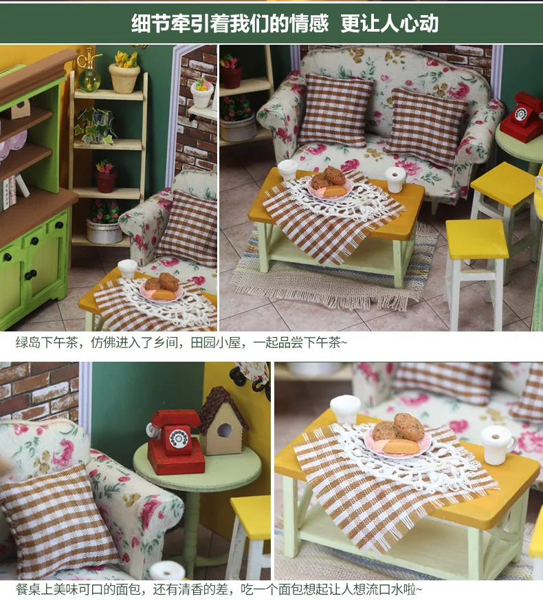 DIY хижина вилла для создания темно-синий мечта маленький дом модель ручной работы мини-игрушка креативный подарок для взрослых женщин