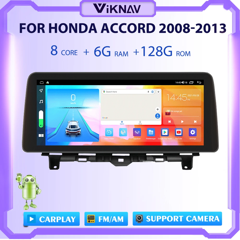 12 3 дюймовый Android 2008 стерео Автомагнитола для Honda Accord/Crosstour 2013-сенсорный экран GPS DVD