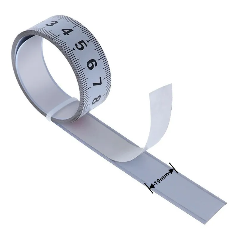 Width 19mm 1-5M Miter Track Tape Measure Tool Steel Self Adhesive Scale Ruler for T-track Router Table Woodworking Workbench Tape Measure Measuring Tape Measuring Ruler