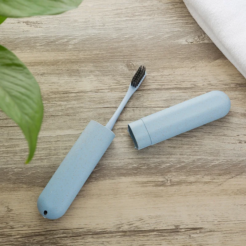 Portable Travel Toothbrush Case Washed Dental Equipment Storage Box Wheat Straw Toothbrush Case Sub-Wheat Straw Toothbrush Case