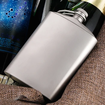 

Home & Kitchen 260ml Titanium Hip Flask Sake Flat Liquor Flask Alcohol Whiskey Wine Flagon Bottle Drinkware Accessories