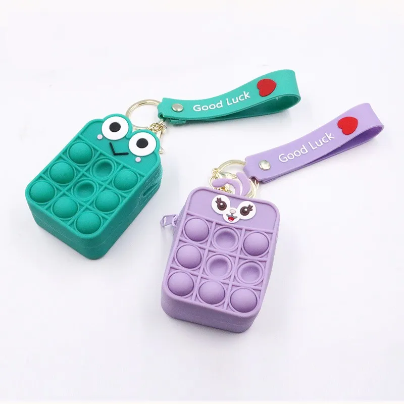New Popit Mini Money Wallet Fingertip Toys Push Bubble Popite Pendant Bag Hot Sale Adult Decompression Toys Children Anti-Stress