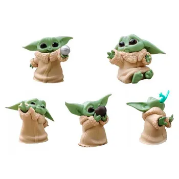 5 unids/set bebé Yoda Figuras de acción de juguete mandaloriano Star Wars Figuras caliente juguetes para niños regalos de cumpleaños