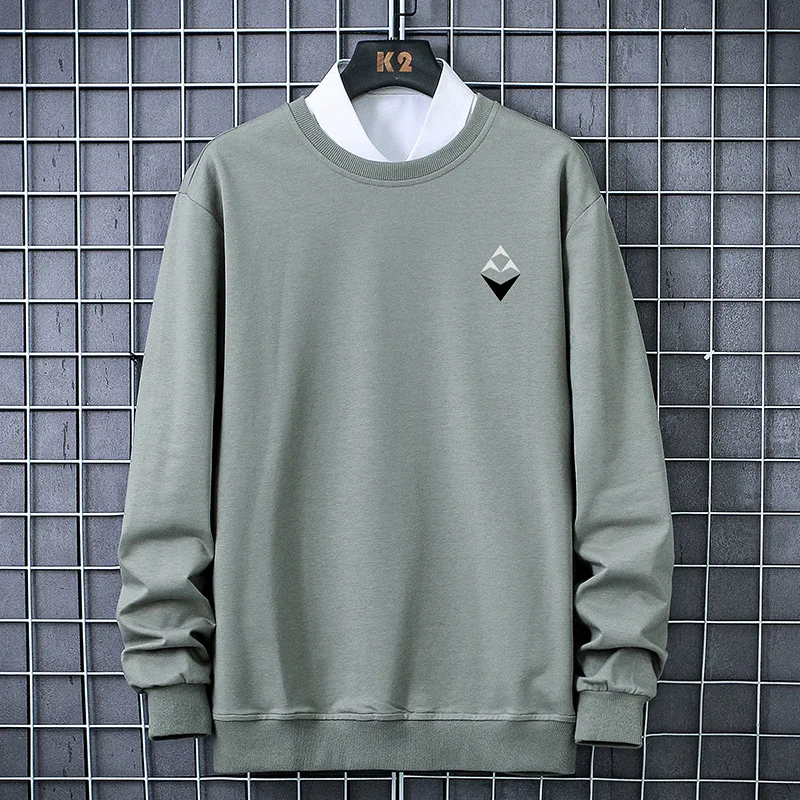 

New Male Fashion Simplicity Personality Letter Print Hoodies Foreign Original Men's Round Neck Long Loose Printing Sleeve Tops