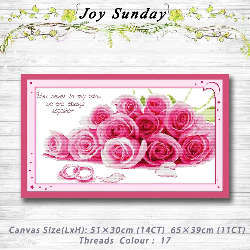 

Be together forever roses flower painting dmc 14CT 11CT counted cross stitch kits embroidery set Needlework Set Home decor