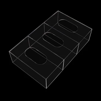 

Desktop Facial Tissue Dispenser Box Cover Holder Triple Clear Acrylic Rectangle Napkin Organizer For Bathroom Kitchen Office
