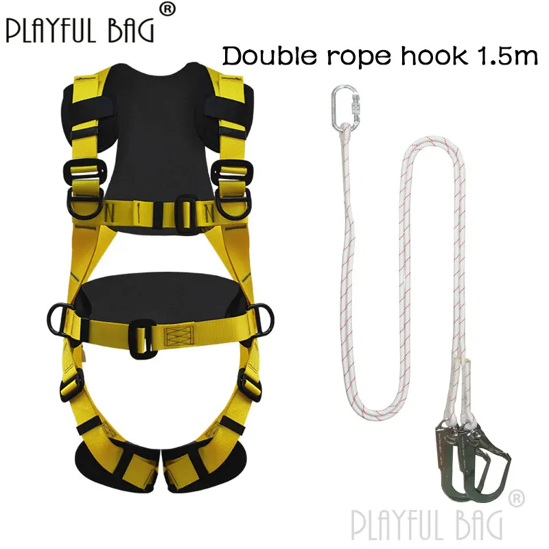 

cliff-climb Five point full body safety belt With safety rope Outdoor Climbing work at height protective equipment ZL74.1