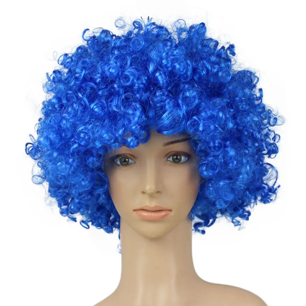 Royal Blue Красочные Клоун парик поклонников взрывной головы парик танцевальный бар Свадьба День рождения платье реквизит парик Хэллоуин грандиозное событие - Цвет: Royal Blue