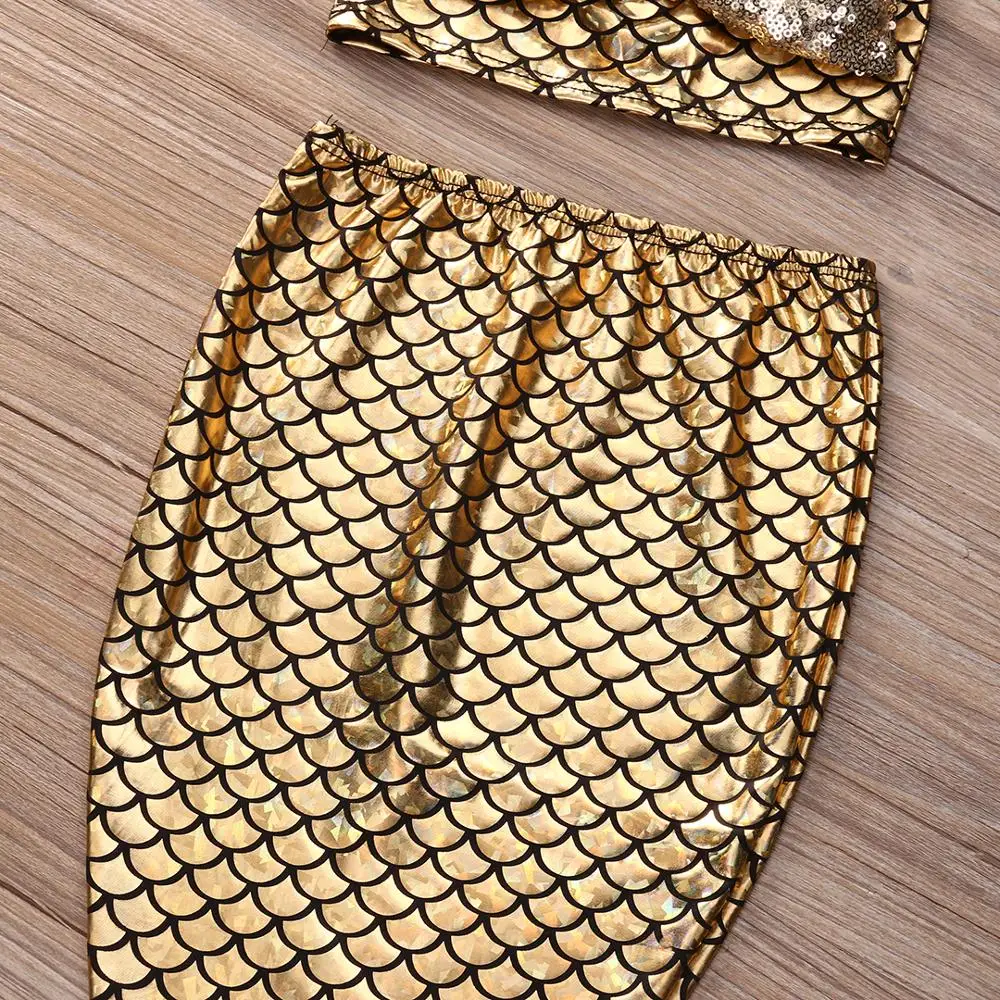 Детский набор бикини Русалка для девочек купальный костюм хвост