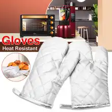 Пара термостойких перчаток для выпечки, духовки, анти-ожоги, анти-горячие рукавицы для микроволновой печи, кухни, приготовления барбекю, практичные Нескользящие безопасные хлопковые