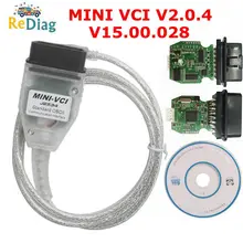 Firmware real v2.0.4 mini vci mais novo v15.00.028 MINI-VCI ftdi ft232rl multi-idioma para toyota tis techstream leitor de código