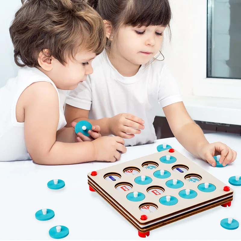 

Multi-functional Chess Educational Toy Children Right Brain Training Memory with Numbers Three Kingdoms Huarong Tabletop Game
