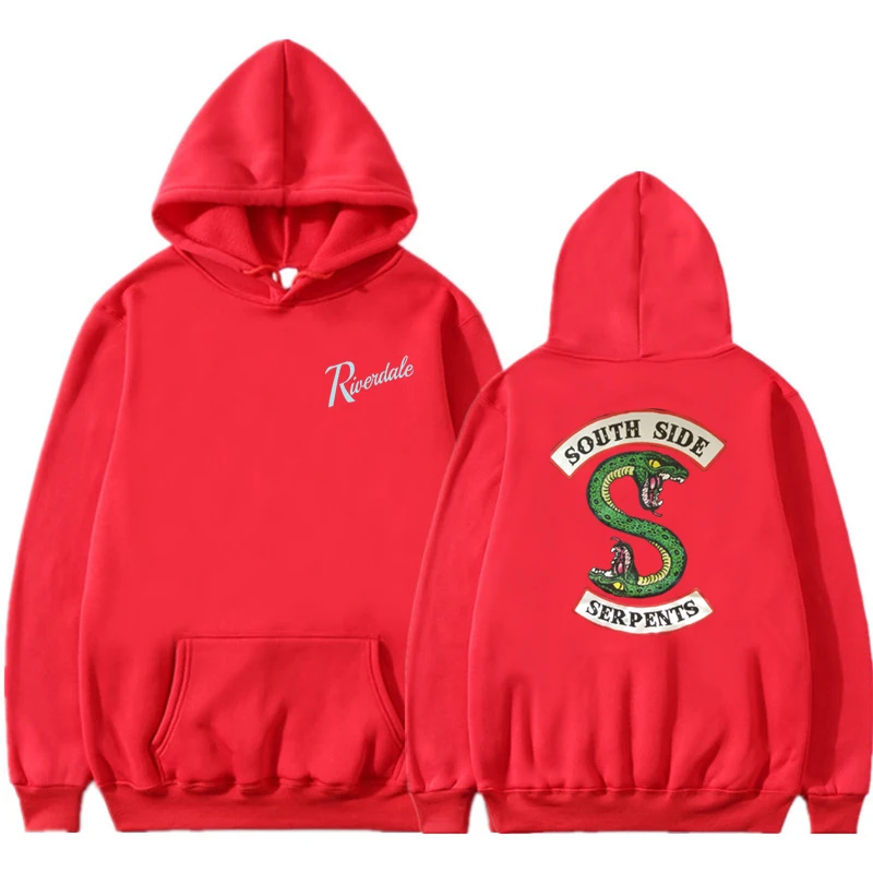 Riverdale South Side Serpents Hoodie Sweatshirts SouthSide Funny Cartoon Print Women/Men Hooded Pullover Tracksuit Female - Цвет: 6red