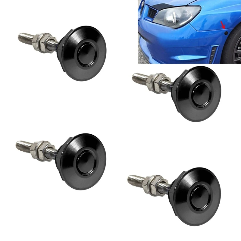 thumbnail image 2 of 4*Universal Push Button Quick Release Hood Pins Bonnet Lock Clip Latch Bumper US 2 of 12