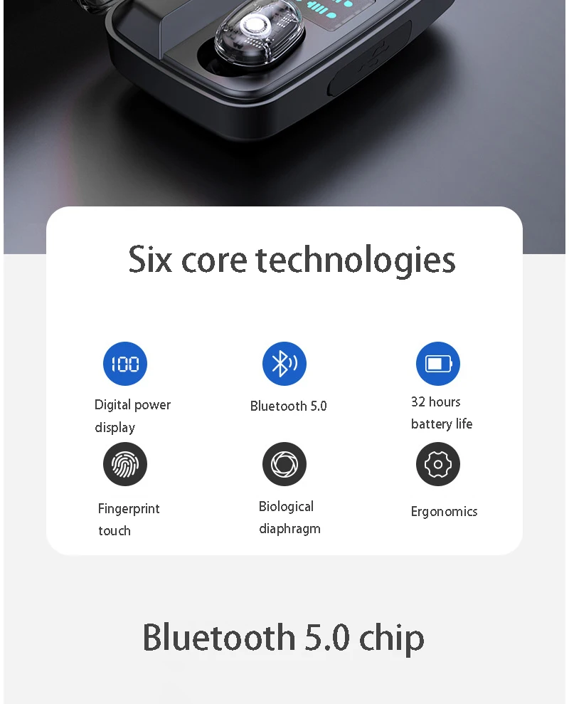Беспроводной 5,0 Bluetooth Гарнитура 3D стерео беспроводные наушники гарнитура 1800 мАч светодиодный чехол с аккумулятором для iPhone Xiaomi Hua