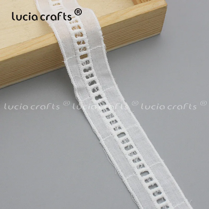 Lucia Crafts 2 ярдов/партия много размеров белая кружевная лента ручной работы материал пошив одежды «сделай сам» Аксессуары N0607