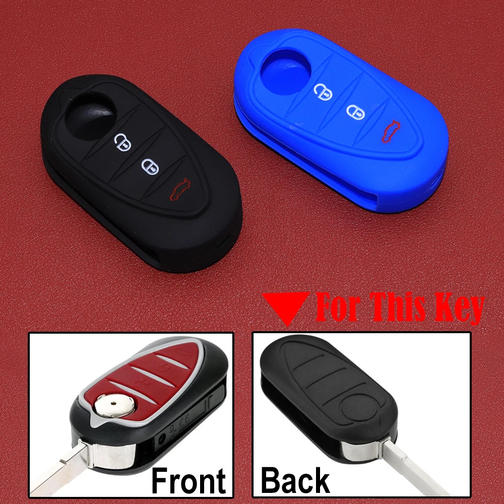 3 Buttons Silicone Car Key Cover Case Fob Protection Shell Holder Fit