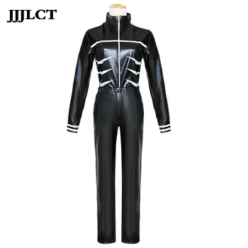 

JP Anime Tokyo Ghoul Ken Kaneki Cosplay Costume Leather Fight Uniform Women Men Halloween Costume with Mask Wig Full Set Black