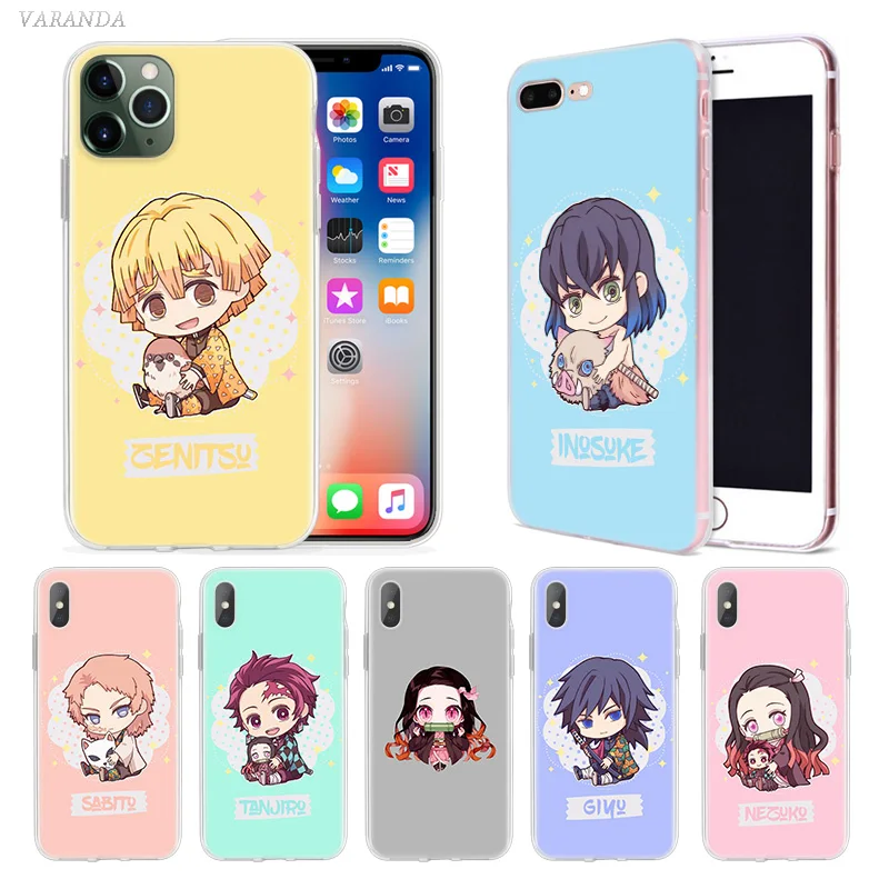 Demon Slayer Kawaii Anime Case Voor Apple Iphone 13 12 Mini 11 Pro X Xs Max Xr 7 8 6 6s Plus Se Zachte Coque Telefoon Carcasa Cover Phone Case Covers Aliexpress