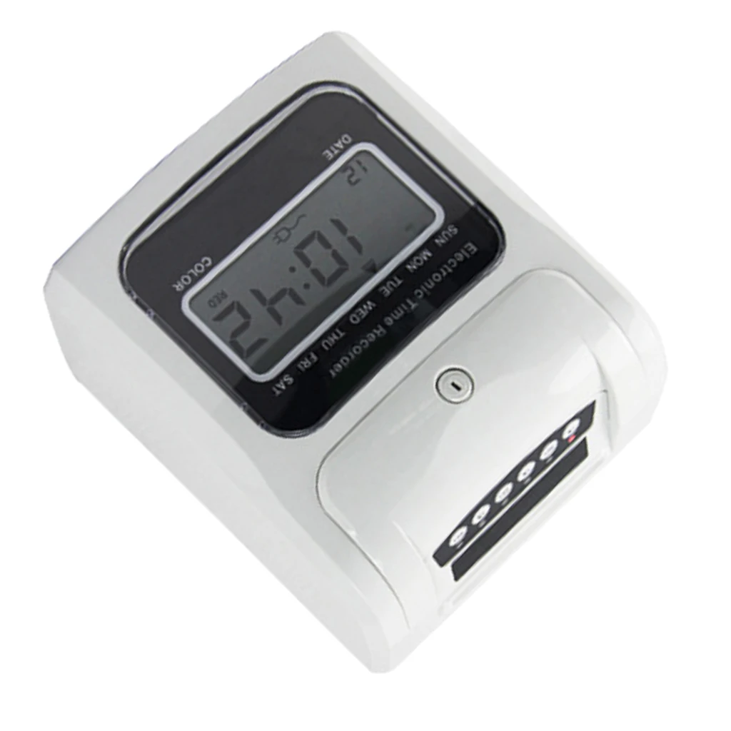 Office Employee Attendance Digital Time Clock LCD Display w/50 Cards UK Plug