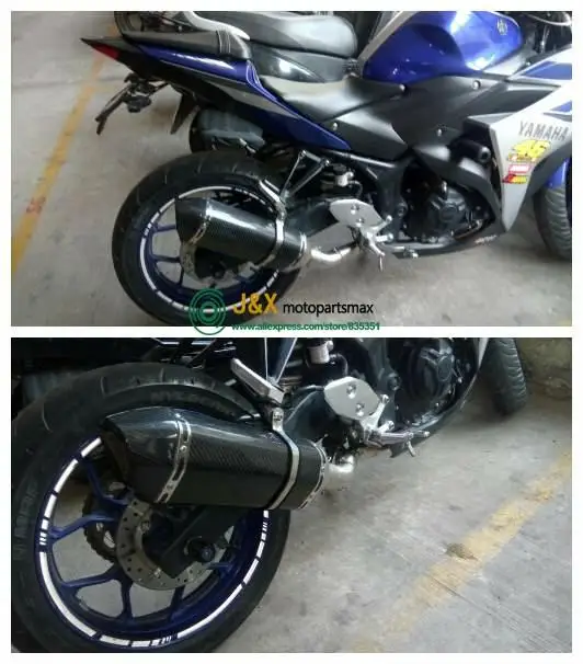 YZF R25 R3 MT-03 MT03 полная выхлопная система мотоцикла Mid Link труба глушитель слипоны для Yamaha R25 R3 MT03