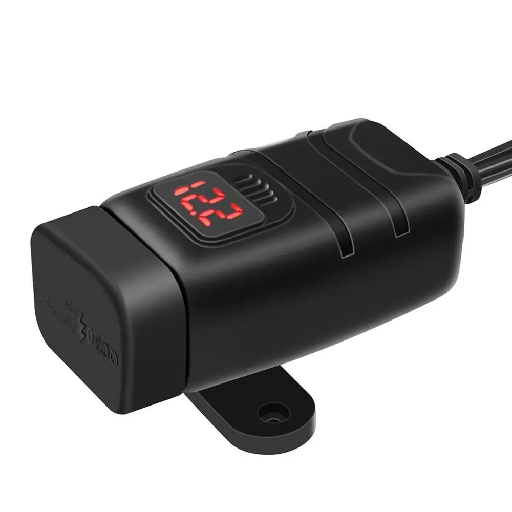 Синий квадратный двойной USB Супер быстрая зарядка вольтметр набор с подсветкой кулисный переключатель панель Водонепроницаемый кулисный переключатель
