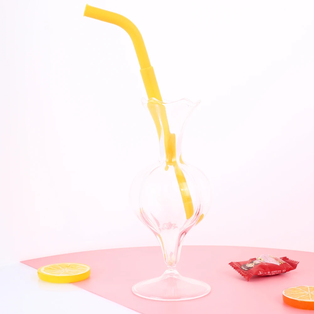 Food-Grade Drinking Straw Cocktail Portable Fruit Juice Birthday Silicone Reusable Silicone Straw Sucker Elbow Kitchen Wedding