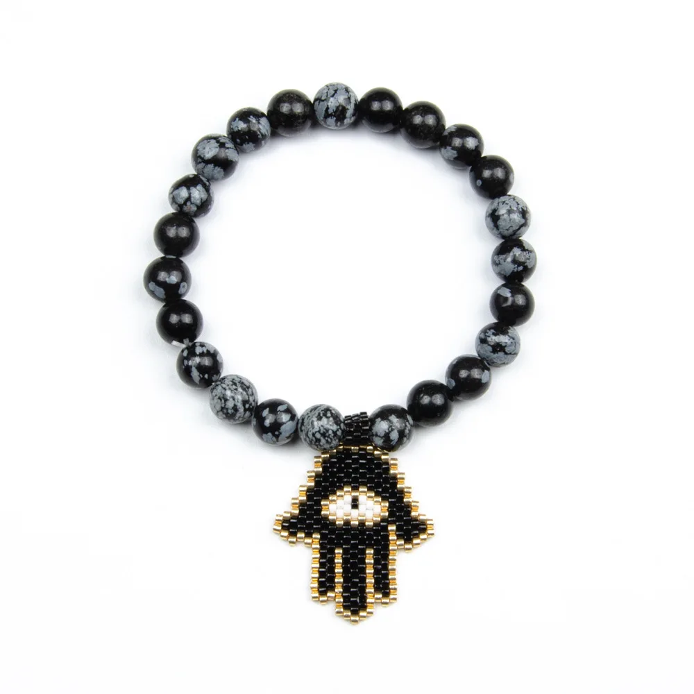 Rttooas модный браслет из полудрагоценного камня MIYUKI Lucky Hamsa Fatima очаровательные