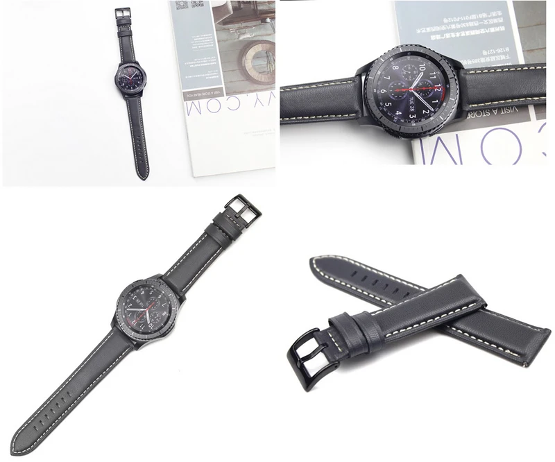 Gear s4 s3 Frontier ремешок для samsung Galaxy Watch 46 мм 22 мм кожаный браслет correa huawei часы GT ремешок 46 amazfit bip 47 44