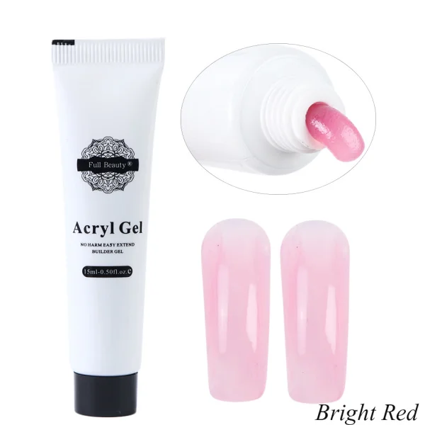 Temperature Gradient Change Nail Polish Gel Transparent Bright Poly Gel Rosalind Uv Gel Nail Art Fasting Dry Manicure Kit CH1522 - Color: Bright Red