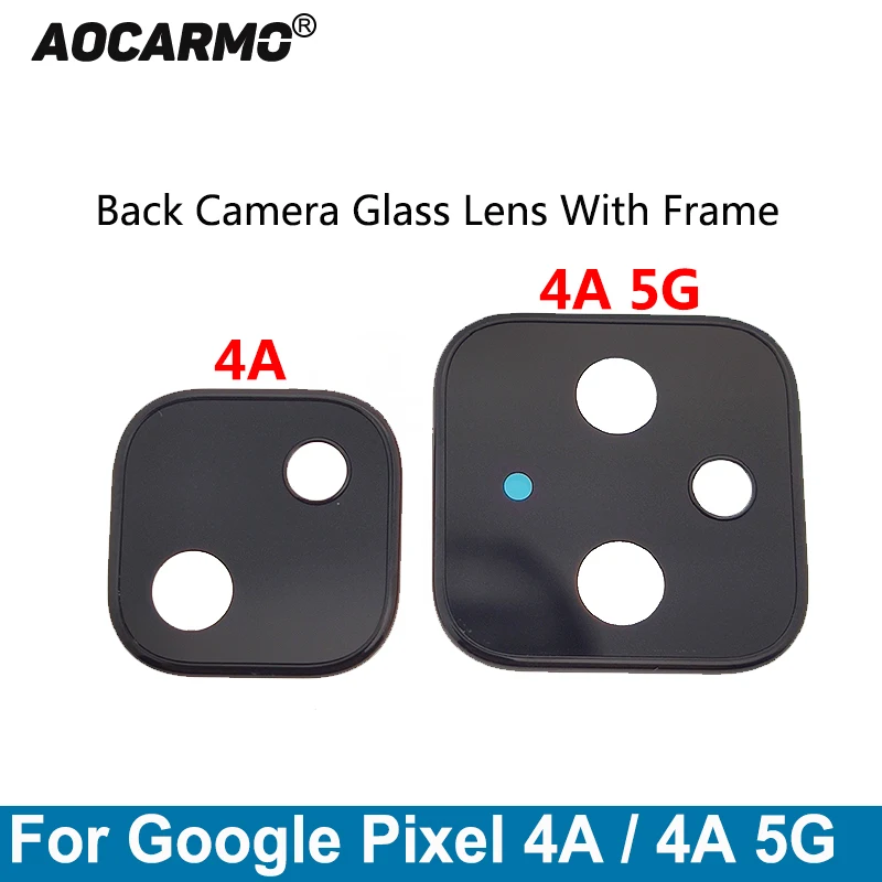 Aocarmo для Google Pixel 4A 5G задний тыловой объектив камеры Стекло с клеем и рамка
