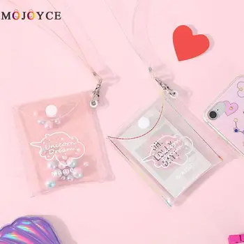

Cute Cartoon PVC Coin Purse Flash Short Wallet Women Transparent Card Holder Bag