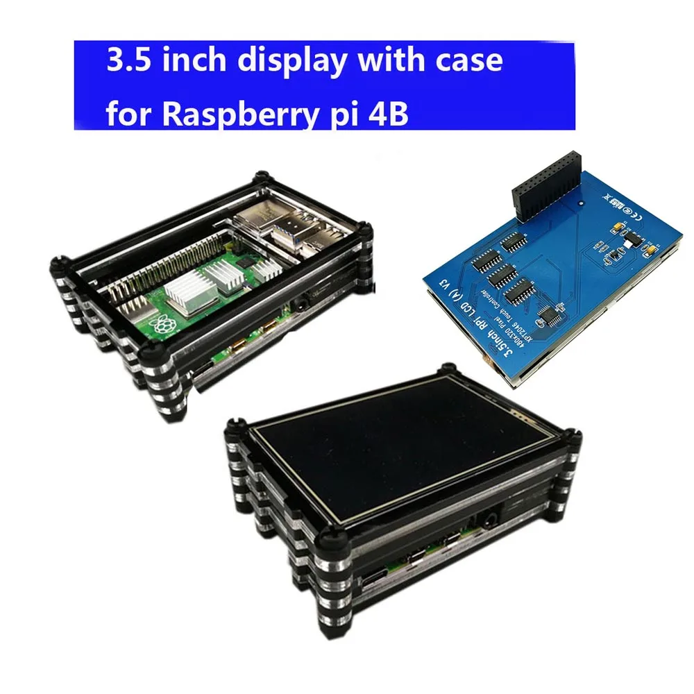 3,5 дюймов Raspberry Pi 4 Модель B сенсорный экран 480*320 ЖК-дисплей+ стилус+ акриловый корпус для Raspberry Pi 4B