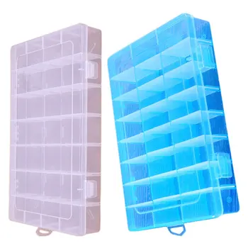 

2 Pcs 28-grid Storage Box Transparent Container for Home Assorted Color