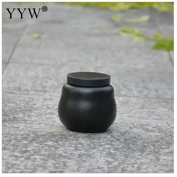 

Stoneware Honey Bottle Small Ceramic Leak-Proof Sealed Jar Retro Mini Tea Warehouse Portable Travel Square Jar Portable Tea Tin