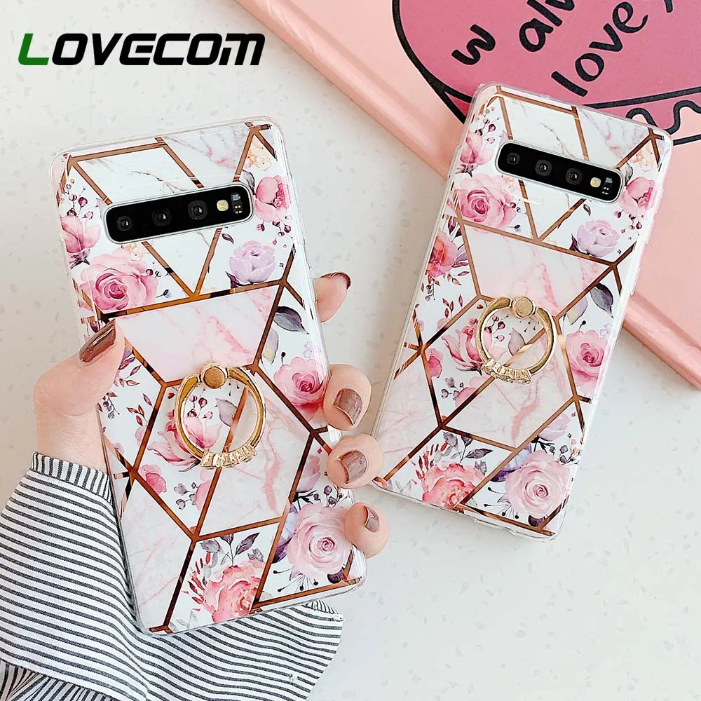 Чехол LOVECOM с цветочным покрытием для Samsung S21 S20 Plus S10 A50 A51 Note 10 Pro противоударный