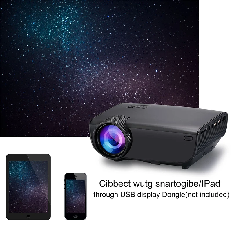 Умный портативный светодиодный мини проектор для телевизора 3D с поддержкой Full HD