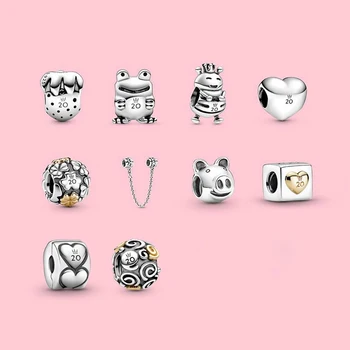 

2020 New S925 Love Limited Edition Bee, Twenty Kinds Frog Charms,Simple 20th Anniversary Heart Safety Chain Original 1:1 Jewelry
