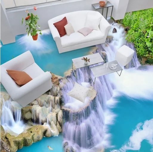 [Самоклеющиеся] 3D бегущая вода 5131 фотообои настенные наклейки