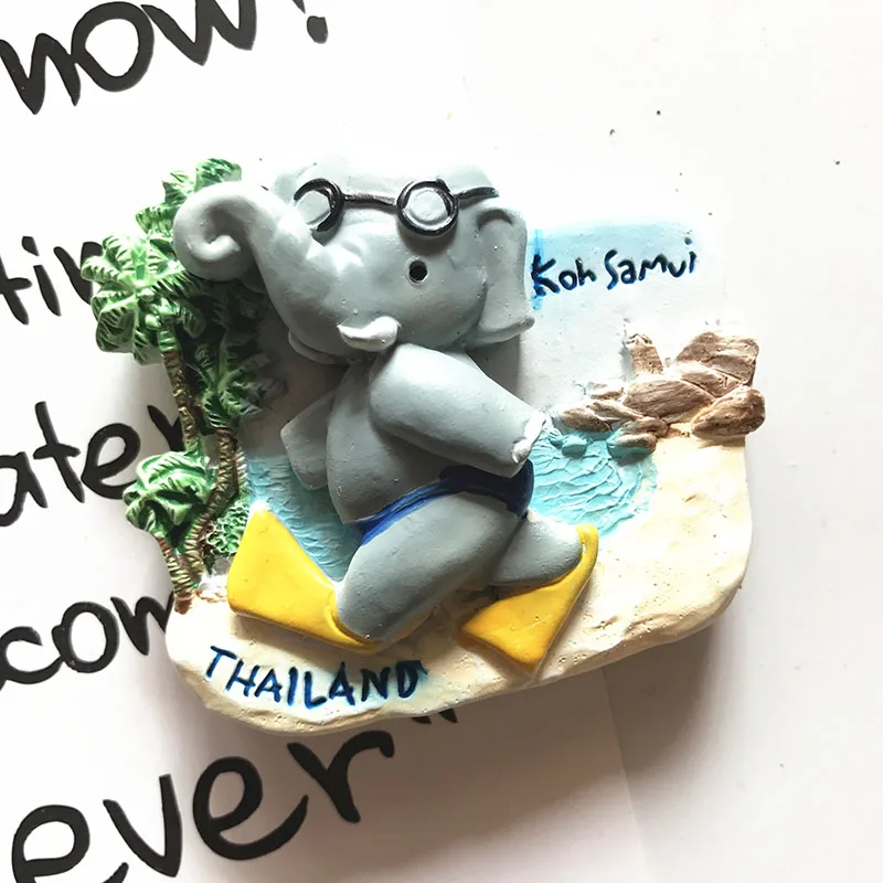 Koh Samui2 Магнитная наклейка на холодильник Таиланд туристический сувенир Чиангмай Слон Магнит на холодильник стикеры Паттайя Пхукет Самуи Бангкок подарок - Цвет: Koh Samui2