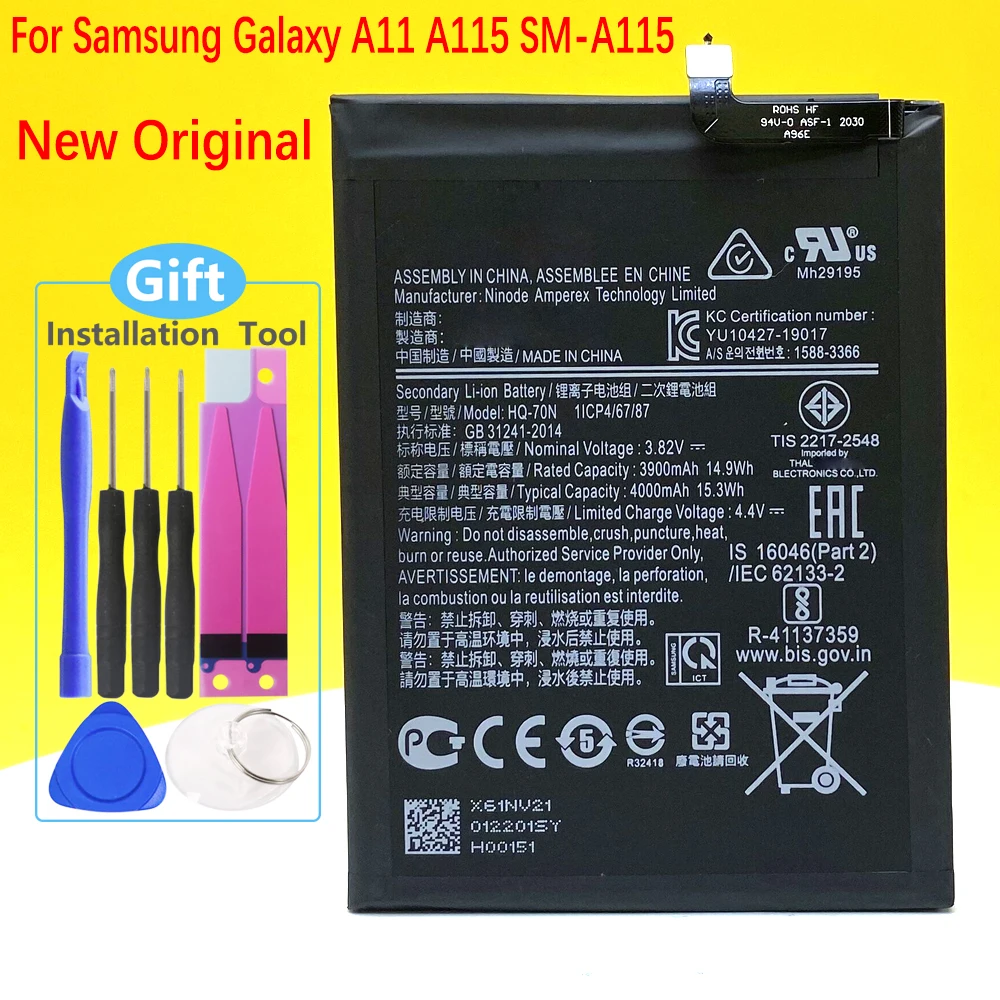 Новый оригинальный аккумулятор для Samsung Galaxy A11 A115 HQ-70N высокого качества |