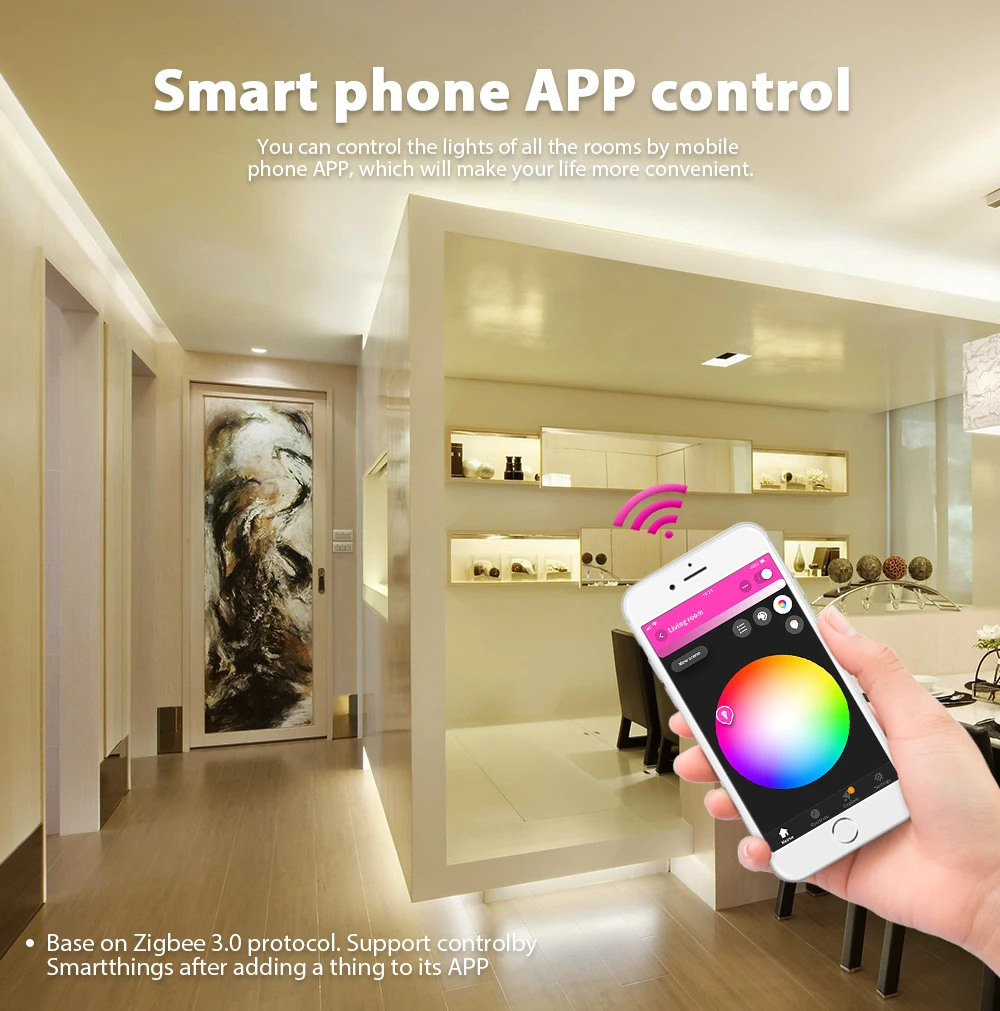 ZIGBEE светодиодный мини-контроллер RGB+ CCT tv strip light 5 в USB управление Amazon Echo plus голосовое/приложение управление zigbee hub smartthings