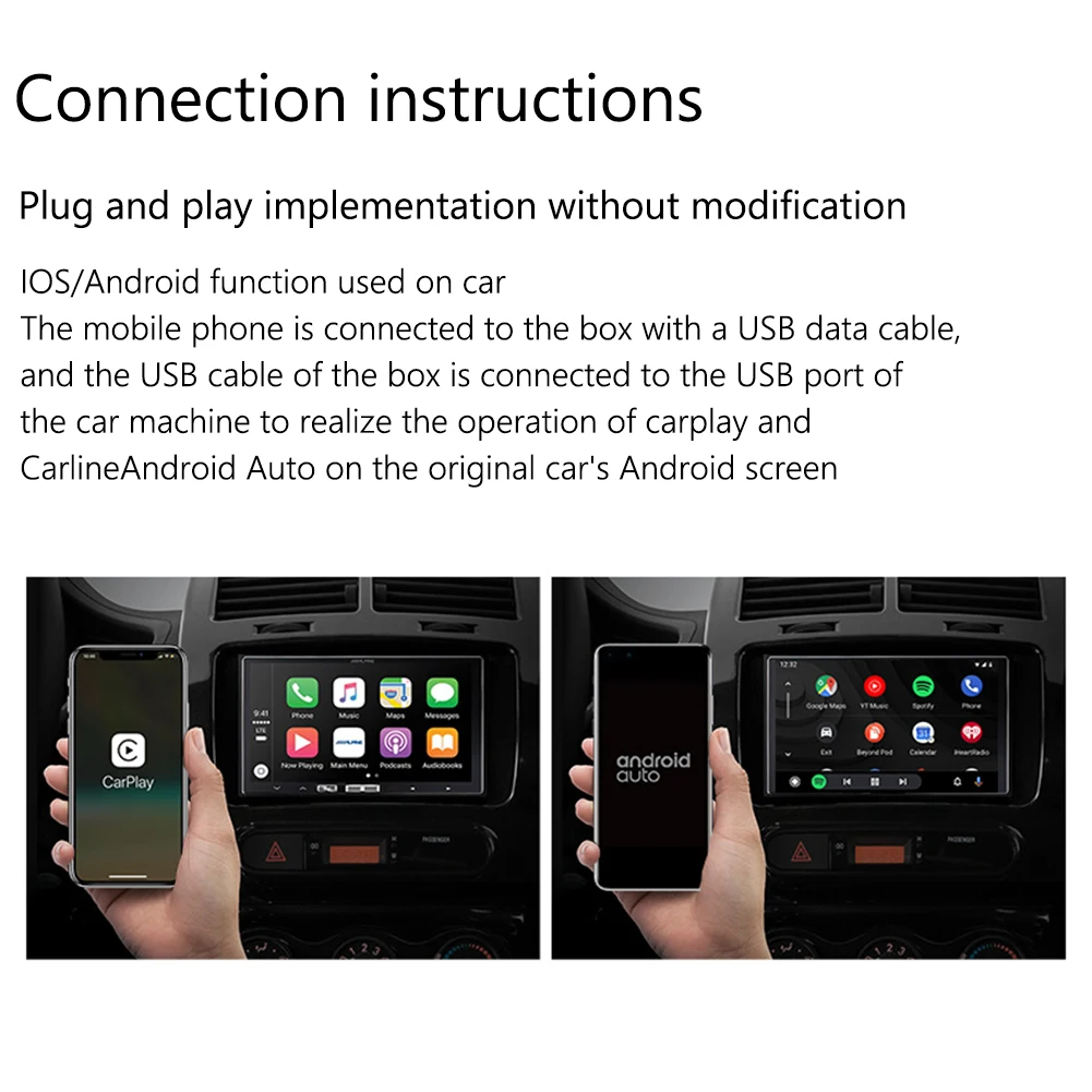For CarPlay Android Auto USB Dongle Wired Adapter with Mic Input
