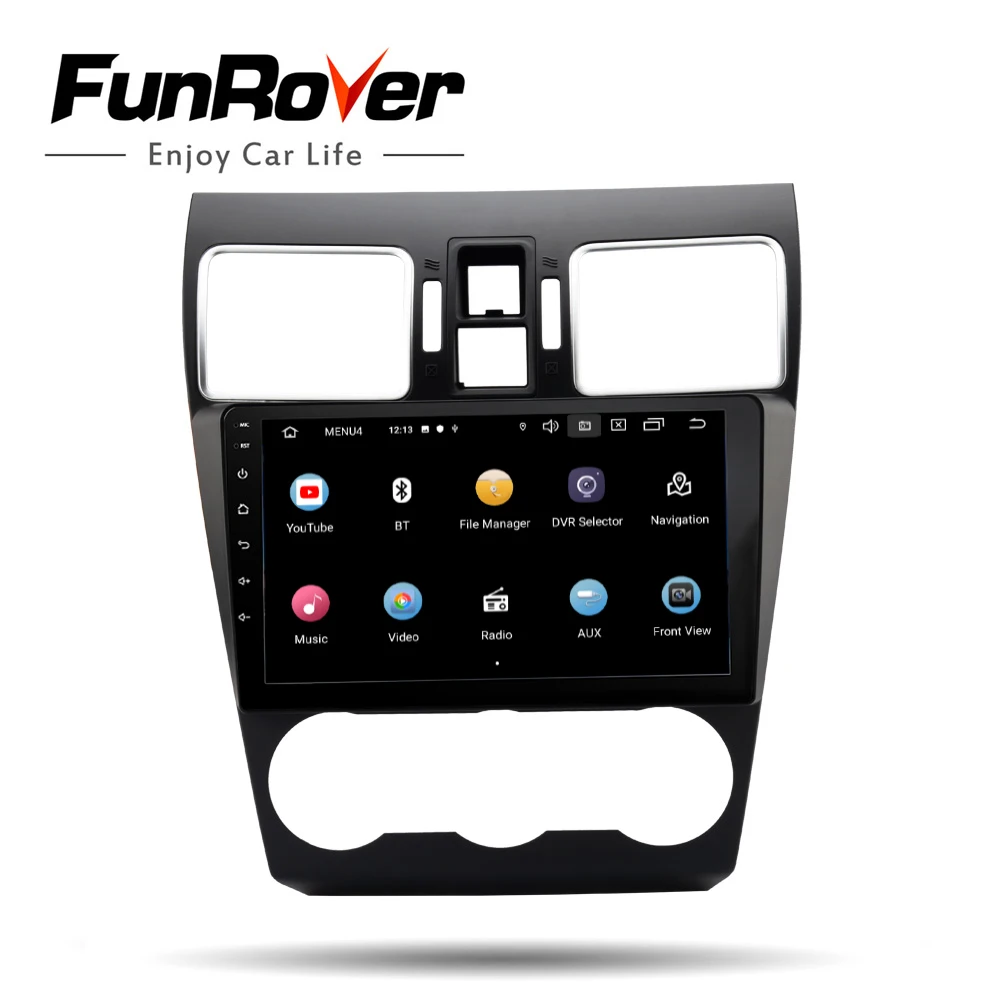 Funrover " 2.5D+ ips Android 9,0 2 din Автомобильный Радио DVD Мультимедиа стерео плеер для Subaru Forester XV WRX 2012- gps навигация