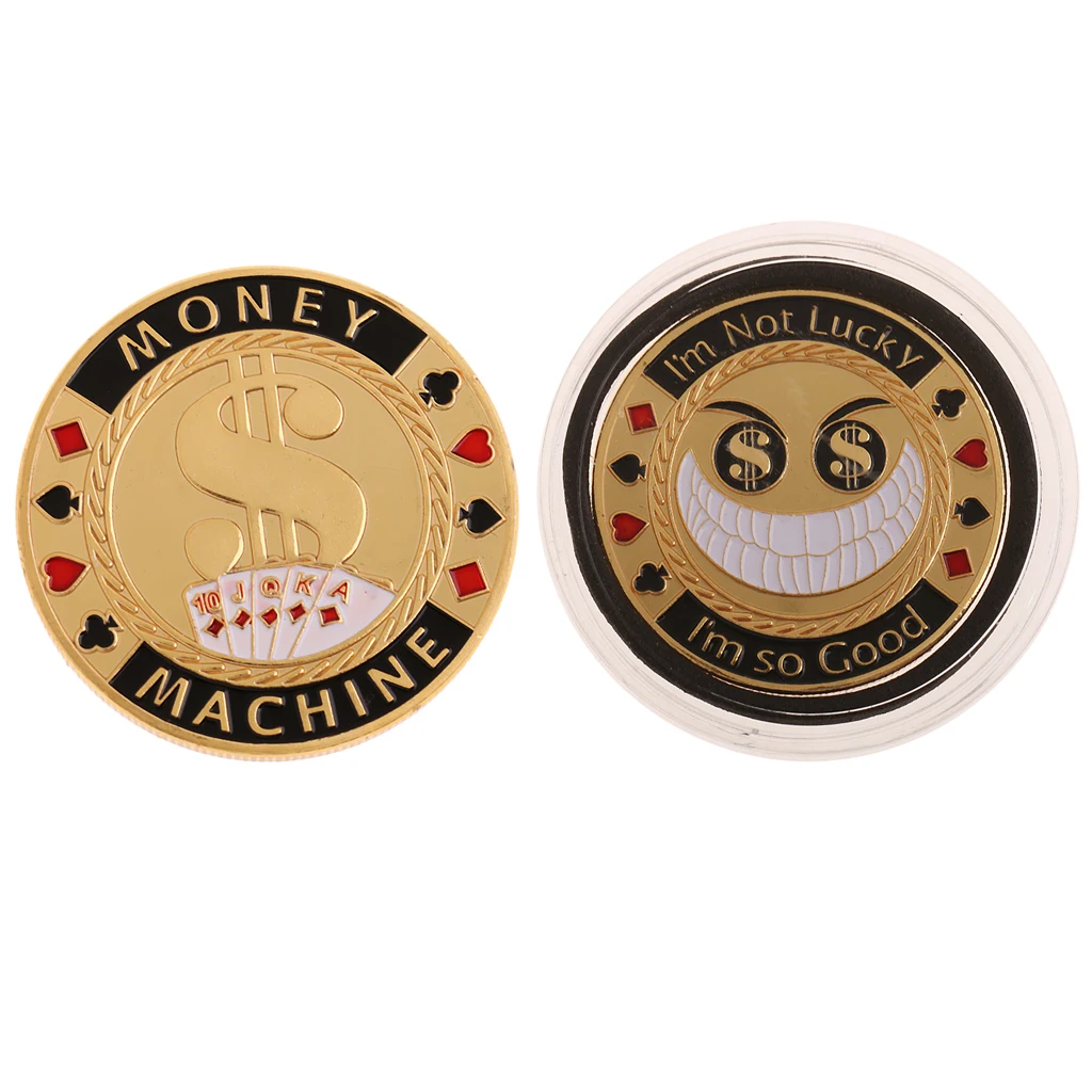 Metal Chips Commemorative Coin Gold Plated Metal Poker Card Guard Protect