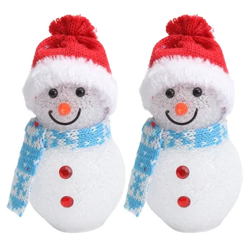 

2PCS Snowman Lamps Durable Practical Night Lights Christmas Light LED Snowman Toys for Bar